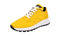 Prada Nylon Prax Sneaker - 1E245L - Sole Gelb Weiss - Neu - 37