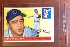 1955 Topps Baseball Card #56 Ray Jablonski Cincinnati Reds Ships w/ Card Saver!