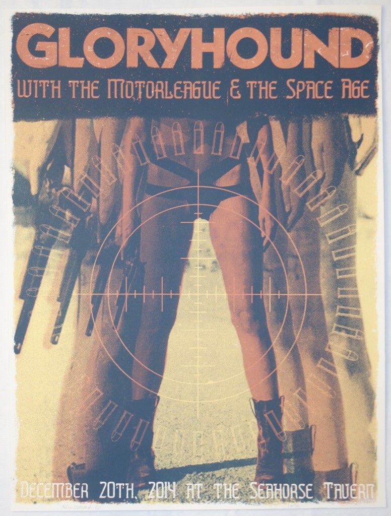 2014 Gloryhound & Motorleague - Halifax Concert Poster by Alex