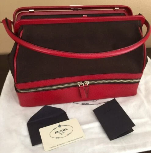 Prada red leather purse sale