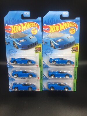 2021 Hot Wheels 94 BUGATTI EB110 SS NEW CASTING Lot of 6 HW Exotics Supercar