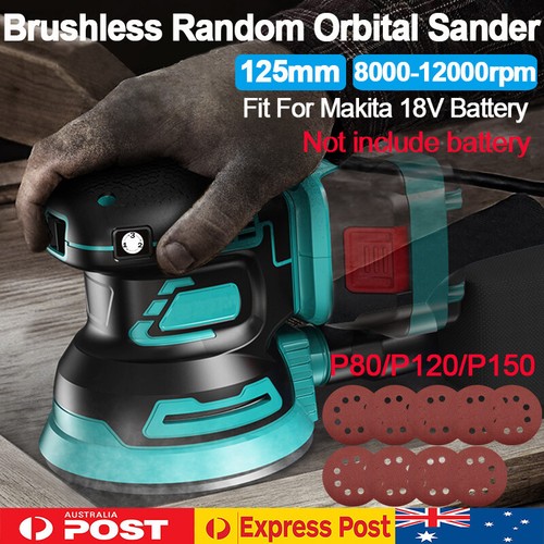 Brushless Cordless 125MM Random Orbital Sander Polisher Battery For Makita 18V - Picture 17 of 18