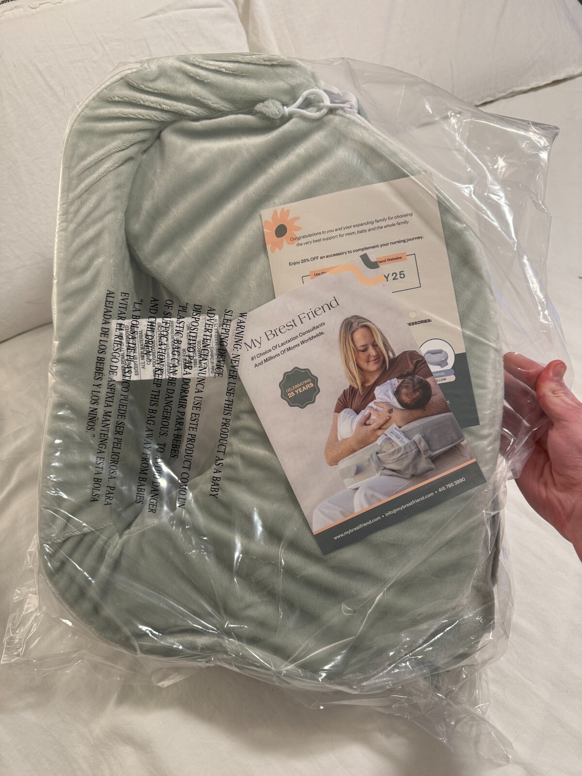 MY BREST FRIEND DELUXE Support Nursing Pillow Bottle Feeding (Brand New) Grey-image
