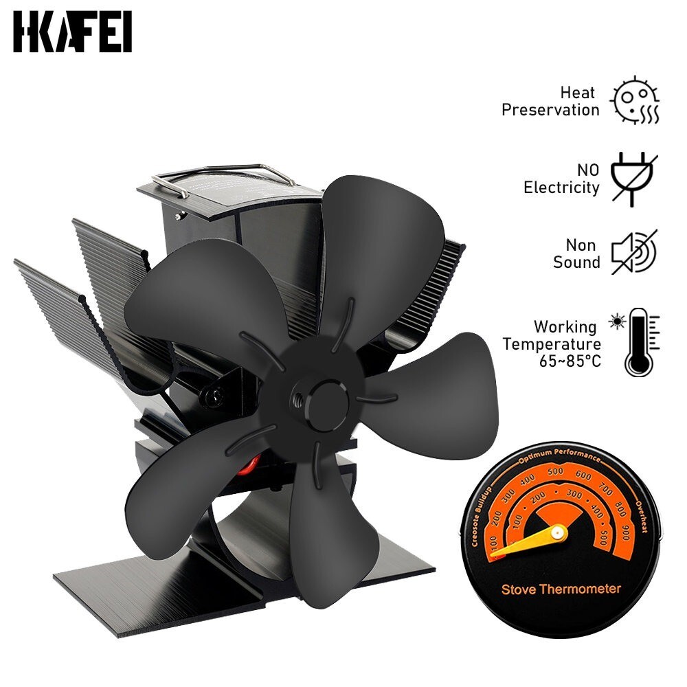 5 Blade Heat Powered Stove Fan Mini Fireplace Fan Log Wood Burner Eco-fan  Quiet | eBay
