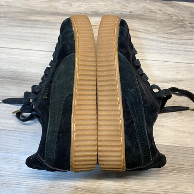 Puma Fenty By Rihanna Womens Size 6 Black Creeper Suede Platform
