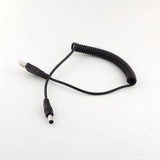 USB A Male To 5.5 x 2.5mm Male DC Power Coiled Spiral Charger Adapter Cable 5ft