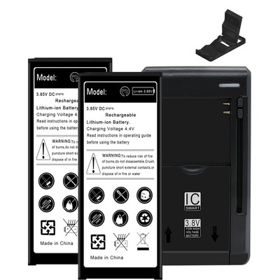 Long Lifespan 2x 7220mAh Battery Charger f Samsung Galaxy Note 4 SM-N910F NEW