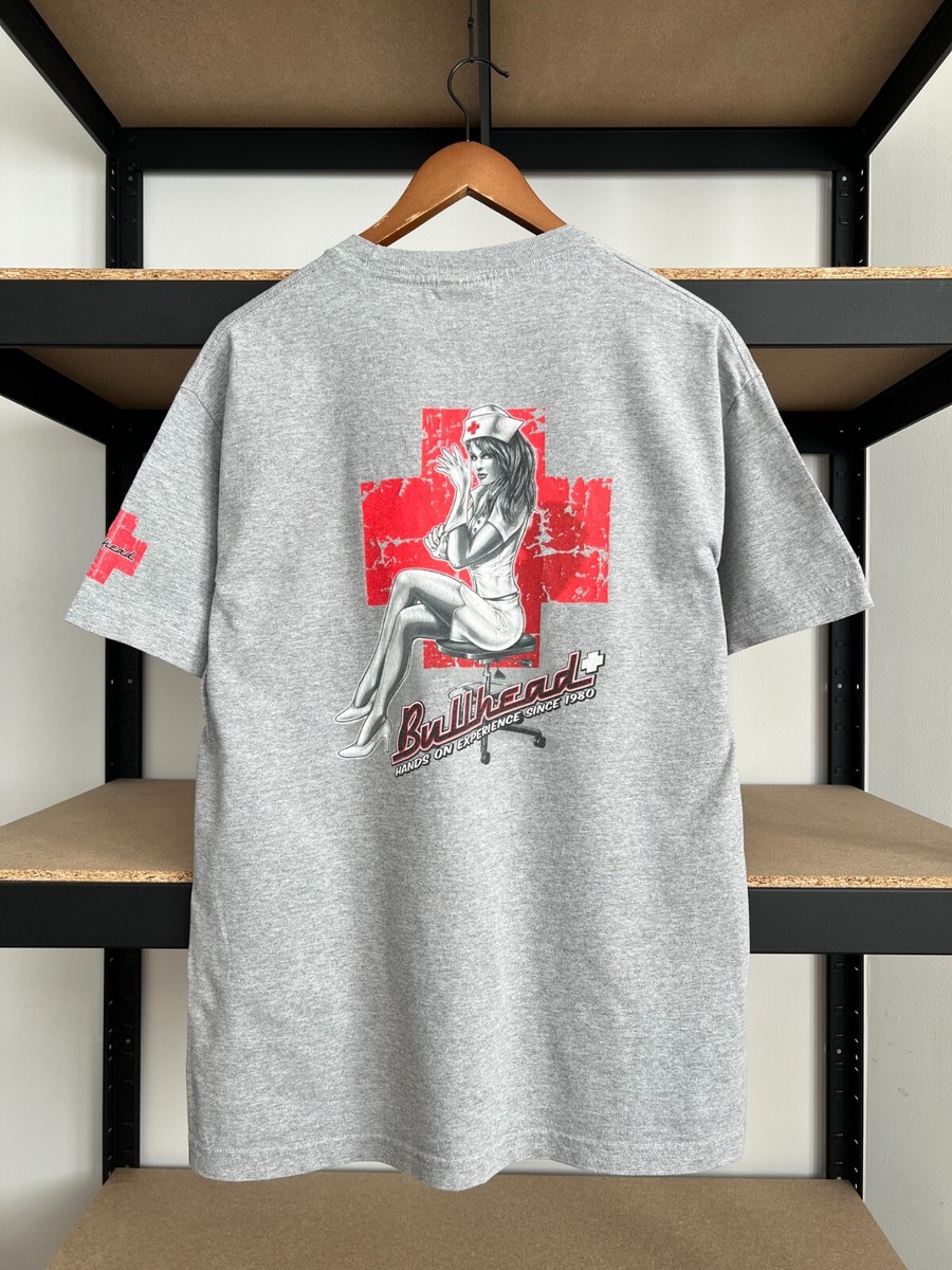 当時物　ENDZWECK xl 初シャツ　nyhc emo shaihulud Vintage 2000s Bullhead Hands on Experience Sexy Nurse T-shirt Sz L