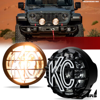 KC HiLiTES Pair 100W 6'' Apollo Pro Halogen Spot Beam 4X4 Off-Road Fog Lights G16