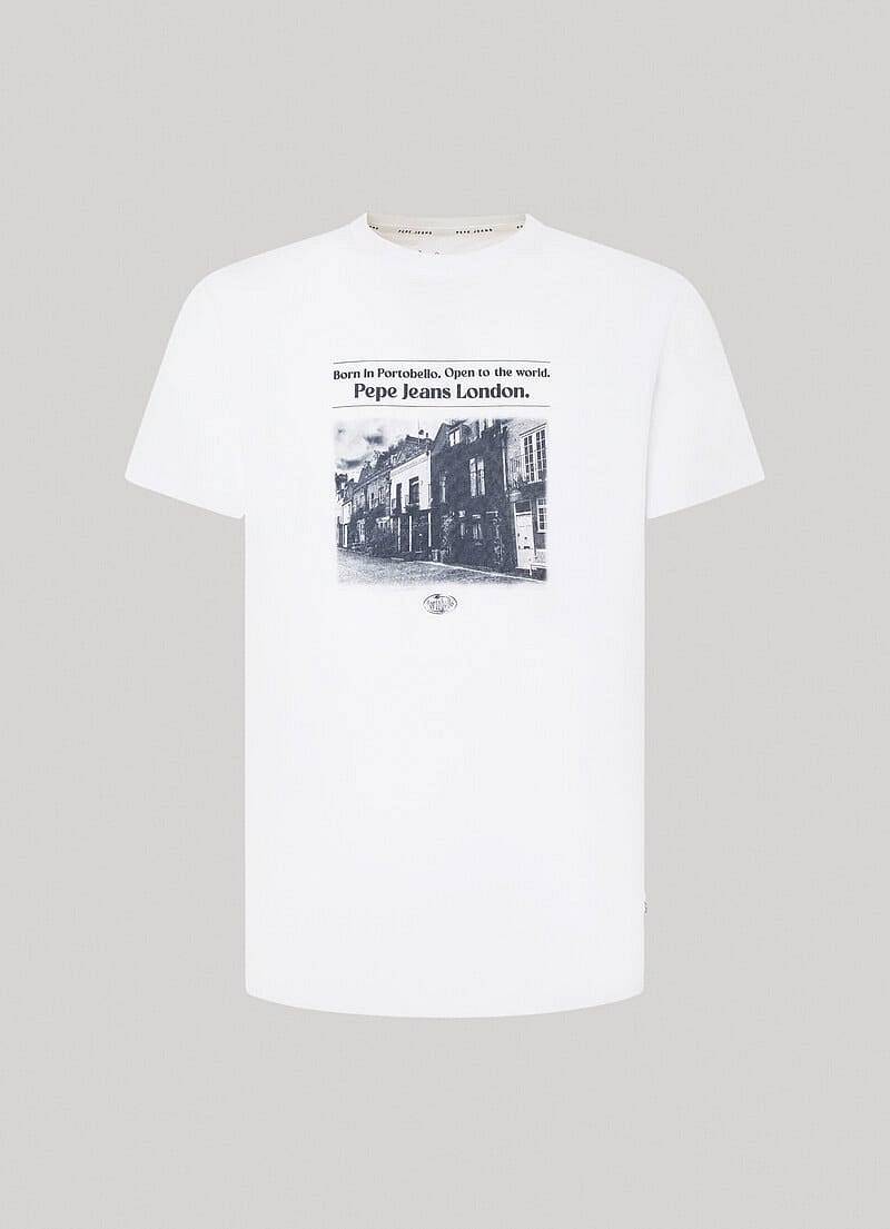 Pepe Jeans Cooper - Футболка от Stampa Bianco - Taglia M Abbigliamento Uomo 10090₽