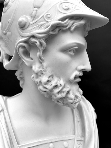 AJAX THE GREAT - CLASSICAL MARBLE BUST / SCULPTURE - MADE IN ENGLAND 16" 5kg - Picture 9 of 10
