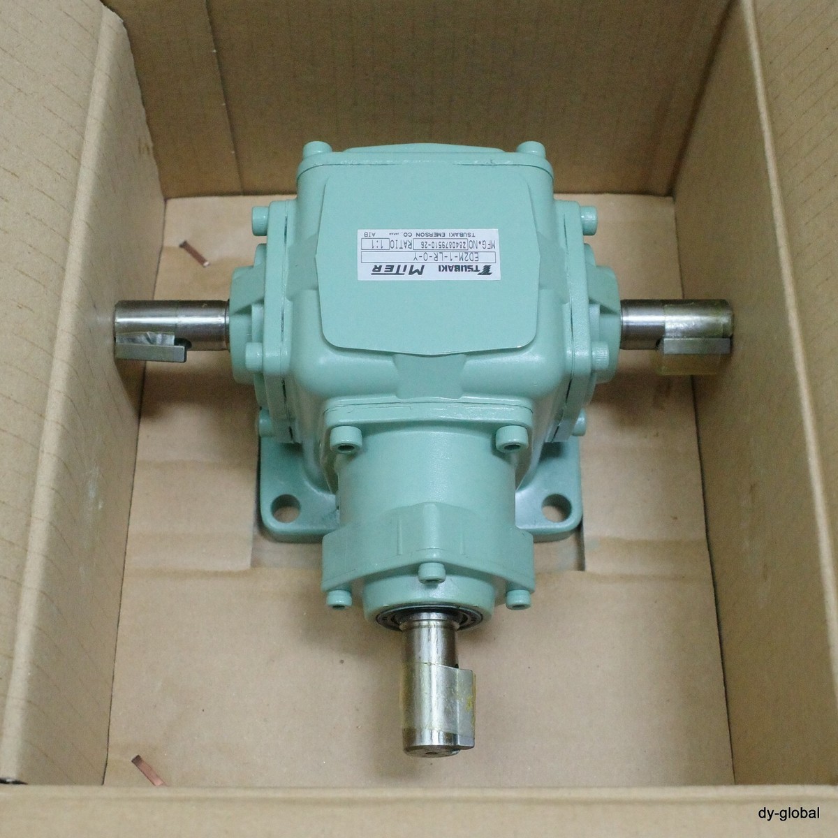 TSUBAKI Miter Gear Box NIB ED2M-1-LR-O-Y RATIO 1:1 15mm dia TSUBAKI Miter Gear Box NIB ED2M-1-LR-O-Y RATIO 1:1 15mm dia