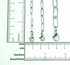 Paperclip Chain Necklace Pure Stainless Any Long Short or Custom Size Made