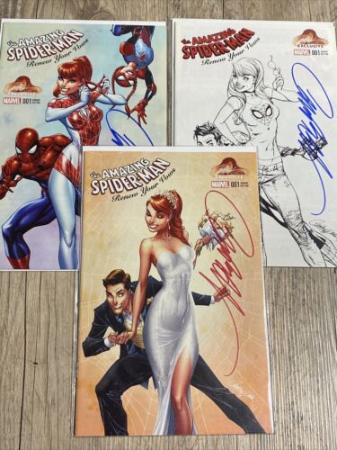 Amazing Spider-Man renew your vows 1 Campbell color,B&W,Dress variant set NM COA - 第 1/2 張圖片