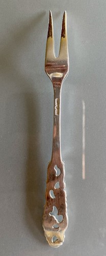 Antique Vintage Brodrene Mylius Norway Tele 830S NM Silver Lemon Pickle Fork - Picture 8 of 9