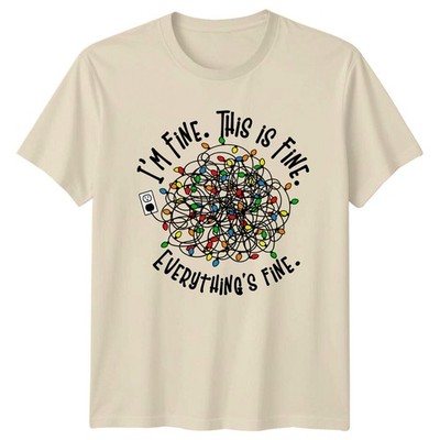 I'm Fine This Is Fine Everything's Fine Christmas Lights T-Shirt