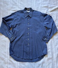 Christian Dior Chemises - Vintage 100 Cotton Blue Dress Shirt - Men's Size 17