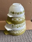 Pyrex Ovenware Mixing Bowls Set Spring Blossom Crazy Daisy Pattern 441-444