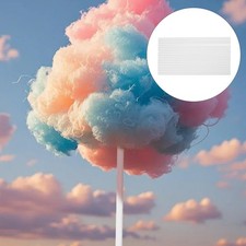  50pcs Paper Straws Cones: White Cotton Candy Stick - Cotton Candy Holder Sticks