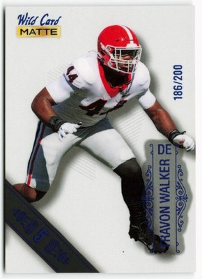 2022 Travon Walker Wild Card Matte White Rookie 5 Points Blue 186/200 - Jaguars