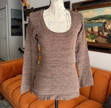 Isabel Marant Vintage Womens Brown Pullover Sweater size 2 Scoop Neck