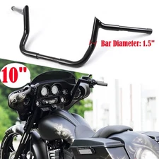 Rise 10" 1.5"Fat Meathook Ape Hanger Bar Handlebar For Touring Electra Glide 86+