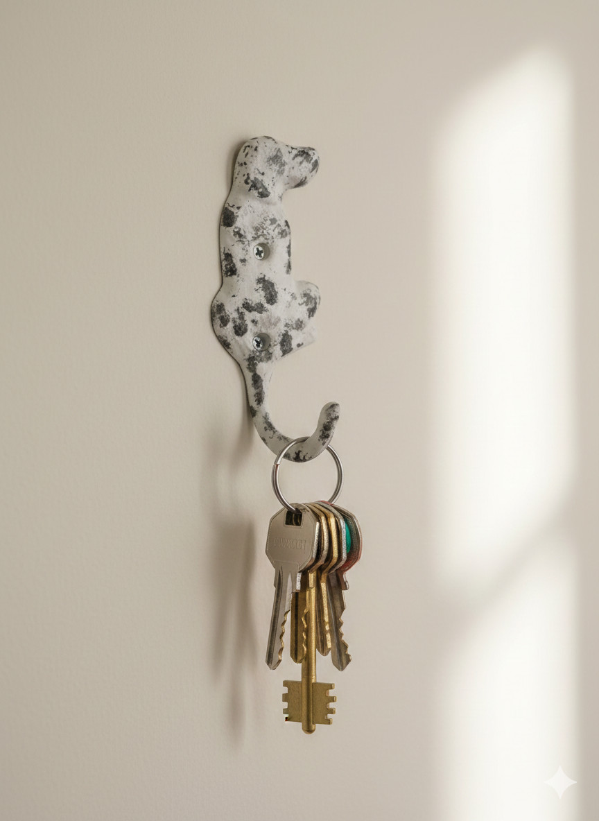 Dog Shape Wall Hook Decorative Coat Towel Key Holder for Kitchen Kids Pet Room