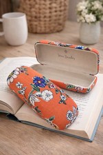 Vera Bradley Hard Shell Eyeglasses Case Floral Orange Quilted Clamshell Glasses