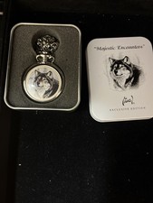 Avon Majestic Encounters Wolf Pocket Watch Al Agnew Exclusive Edition