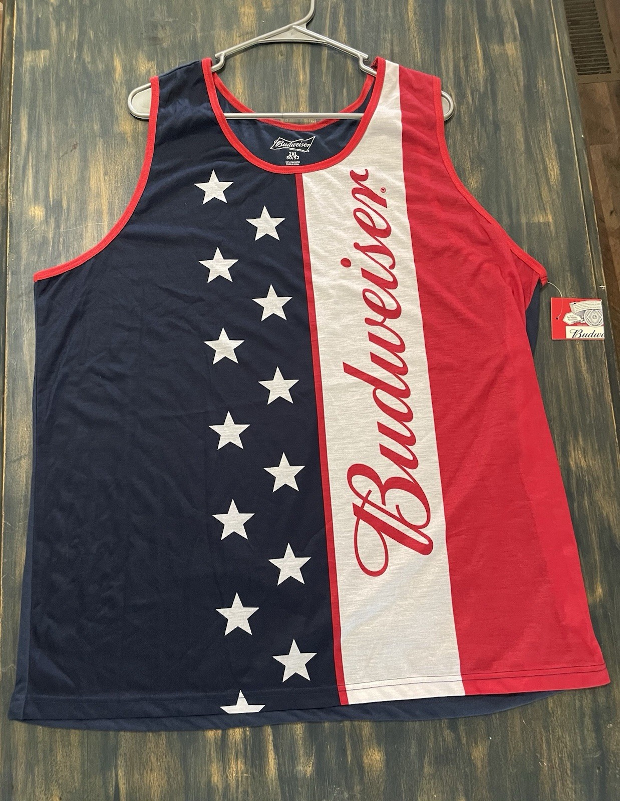 Budweiser Beer Tank Top 2XL New Tags Stars Red White Blue USA Summer 2020