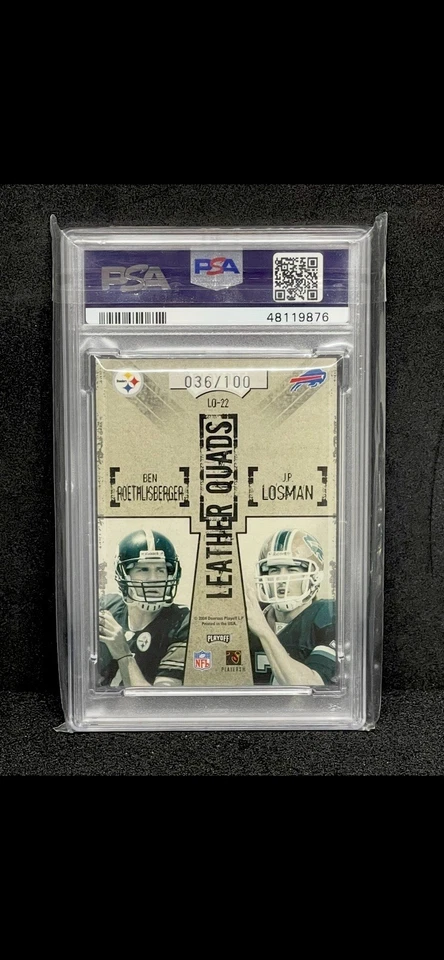 Parche Eli Manning Rookie PSA 2004 Playoff Hogg Heaven Rivers Roethlisberger/100 Foto 2 de 4