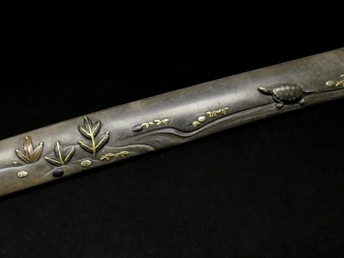 Antigua espada samurai KOZUKA japonesa tortuga pino agujas EDO Katana Tsuka Japón - Imagen 3 de 18