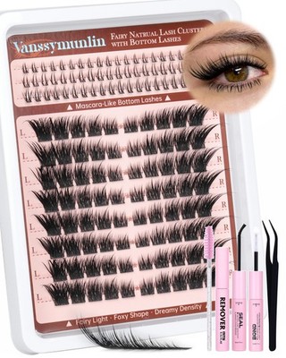 Manga Spikes Lash Clusters Kit with Remover with Bottom Lashes Wispy Cluster ...