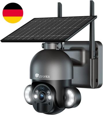 Ctronics 4MP Überwachungskamera Aussen Solar Akku, PTZ WLAN Kamera Outdoor Kabel