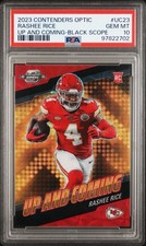 2023 Contenders Optic Rashee Rice Up And Coming Black Scope /25 Psa 10