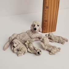 Vtg 1994 Puppy In My Pocket Poodle Blanche w/ Puppies Family White Dog Miniature