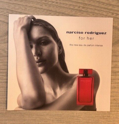 Neu WERBEPOSTKARTE Narciso Rodriguez For Her Eau De Parfum Intense EDP
