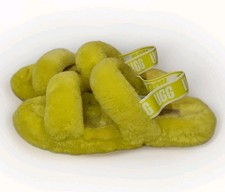 UGG Australia Fluff Yeah Slide Key Lime Sz 5 Kids/Womens Slippers Wedge 1115752K