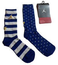 Nike Air Jordan Crew Socks Blue / White Gold Jumpman   L 8-12 , M 6-8 NEW