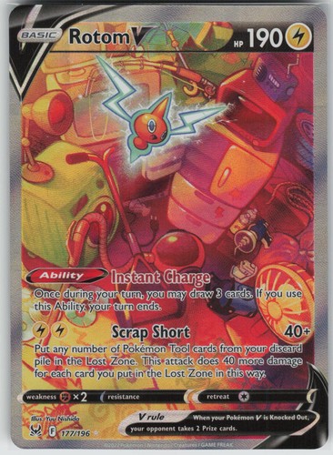 Rotom V 177/196 Ultra Rare Lost Origin Pokemon Holo Near Mint