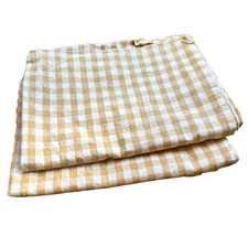 The Company Store 100% Standard Cotton Pillowcases Set of 2 Yellow Gingham Check