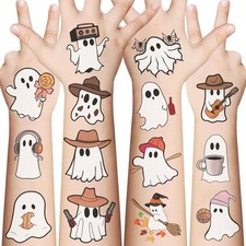 10 Sheets Halloween Ghost Temporary Tattoo for Teens Arm, Long Lasting Temp B...