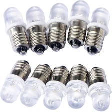 10pcs E10 Screw DC6V Cold White Spot Led Bulb Light Lamps +10pcs 