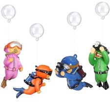 MHYGKTXRA 4 Pack Floating Fish Tank Decorations: Cute Little Diver Aquarium D...