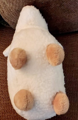 Vintage Eden Toys Baby Lamb Sheep STYRENE PELLETS 14" Long White Furry Cute - Picture 9 of 11