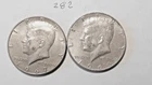 KENNEDY HALF DOLLAR, 1966-P, 1967-P, 40% SILVER- ---282