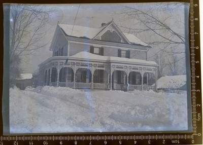 Vintage Photo NEGATIVE Interesting Home Architecture Trellis Wood Working #1