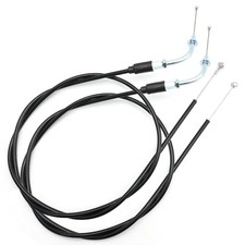 48.3" Motorcycle Throttle Cable Set, Stainless Steel Braided Extended Throttl...