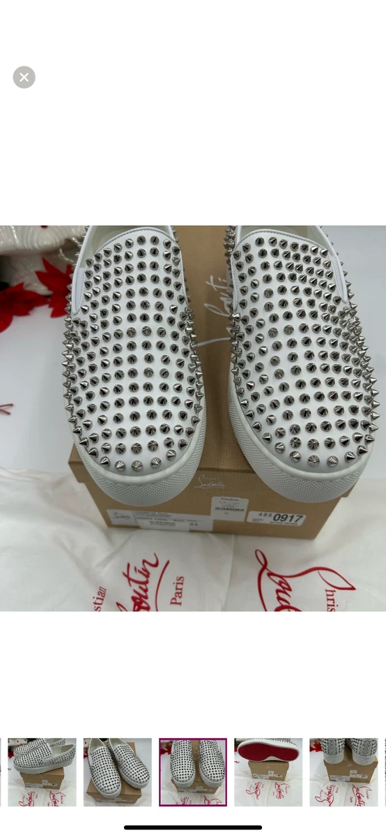 Christian Louboutin Women's Leather Upper Silver Casual Shoes for