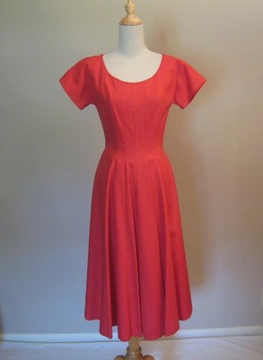 vintage 1950s bobbie brooks 50s red brocade dress evening gown xs xxs 24'' waist